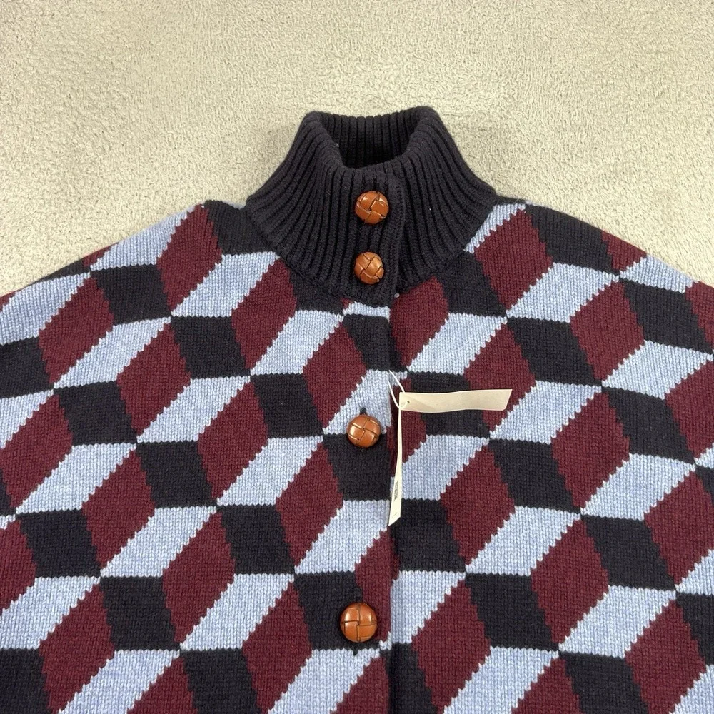 Tory Burch Chevron Sweater Coat Size M  #S7004